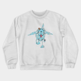 Blue Spaniel, Flying with Flowers! Crewneck Sweatshirt